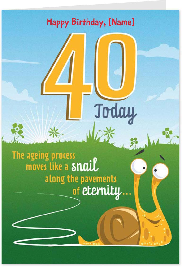 AMSBE Free Funny Personalised 40th Birthday Cards, eCards