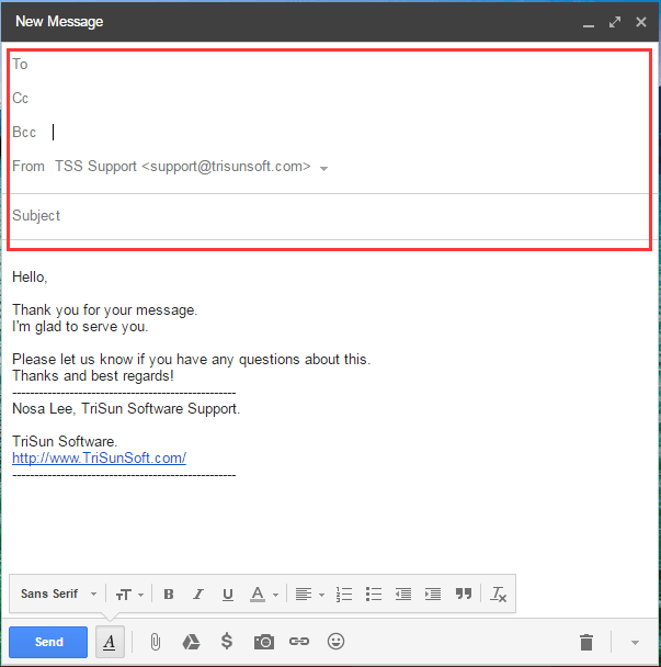 Gmail 的撰写布局