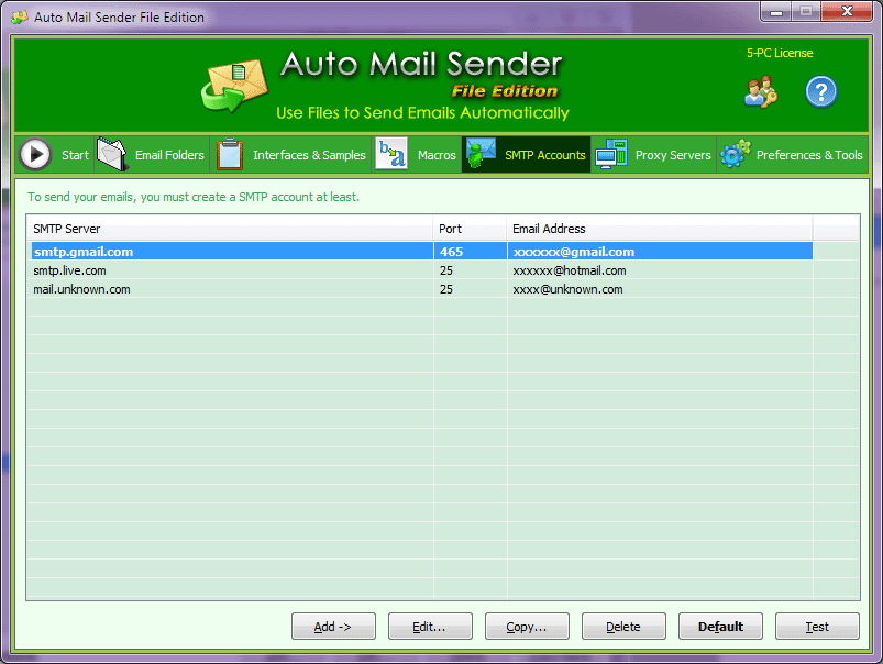 SMTP-Konten