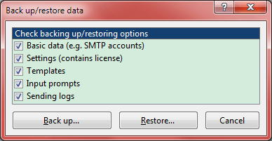 Back up / restore data